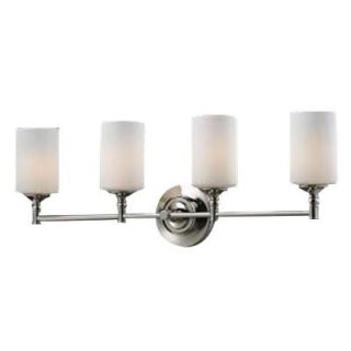 Tulen Lawrence 4 Light Chrome and Matte Opal Incandescent Bath Vanity Light CLI JB2103 4V