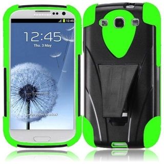 BasAcc Black/ Neon Green T Stand Dual Layer Hybrid Stand PC Silicone