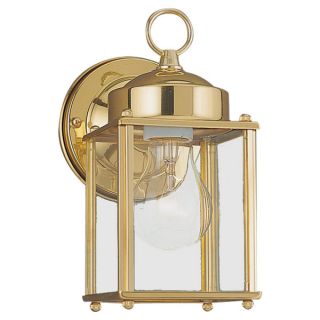 Sea Gull Lighting Lancaster 1 light Brass Outdoor Wall Lantern