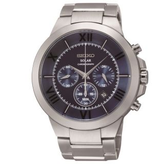 Seiko Mens SSC281 Solar Stainless Steel Chronograph Watch   16620266