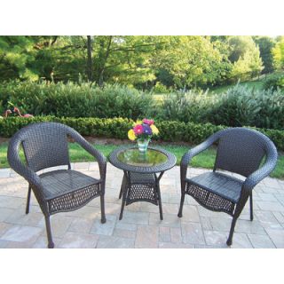Oakland Living Resin Wicker 3 Piece Lounge Seating Group