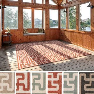 Meticulously Woven Nikki Contemporary Geometric Indoor/Outdoor Area