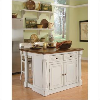 Home Styles Monarch Kitchen Island with Two Stools   5020 948