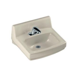 KOHLER Greenwich Wall Mount Vitreous China Bathroom Sink in Almond with Overflow Drain K 2032 47