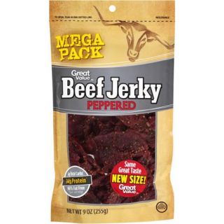 Great Value Peppered Beef Jerky Mega Pack, 9 oz