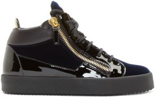 Giuseppe Zanotti Navy Velvet Veronica Sneakers