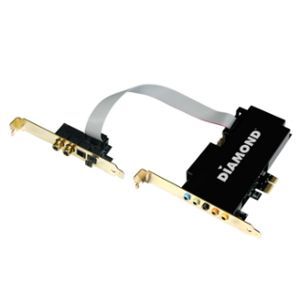 DIAMOND Xtreme PCI e Low Profile 24 bit Sound Card   7.1 Channel, Anti Pop Protection, 4x3.5mm Stereo, HD Audio Link, PCI Express x1   XS71HD