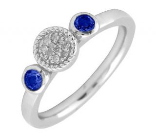 Simply Stacks Sterling & Double Round SapphireDiamond Ring —