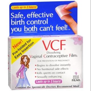VCF Vaginal Contraceptive Films 9 Each (Pack of 3)