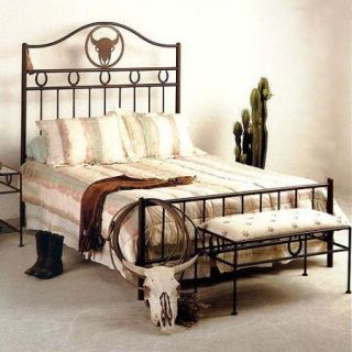 Grace Collection Frontier Wrought Iron Panel Bed