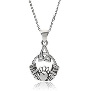 Journee Collection Sterling Silver Claddagh Pendant