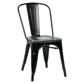 Osp Designs Bristow Metal Chair with Vintage Distressed Wood Seat (Set