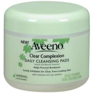 Aveeno(R) Clear Complexion Daily Cleansing Pads, Jar Cleansers 28 Ct