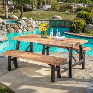 Christopher Knight Home Boracay Outdoor 3 piece Picnic Dining Set