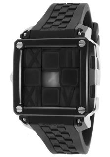 Women's Puzzle Automatic Black Silicone and Dial Silver Tone Accent