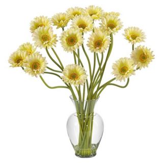 Nearly Natural Gerber Daisy Liquid Illusion Silk Flower Arrangement