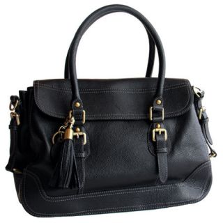 Concealed Carrie Aged Black Leather Satchel 875651