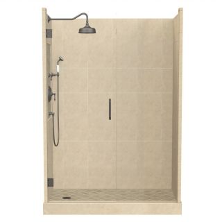 American Bath Factory Panel Medium Fiberglass and Plastic Composite Wall and Floor Alcove Shower Kit (Actual 86 in x 30 in x 60 in)