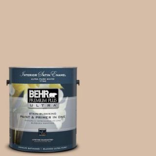 BEHR Premium Plus Ultra Home Decorators Collection 1 gal. #HDC MD 12 Tiramisu Cream Satin Enamel Interior Paint 775401