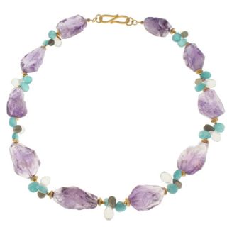 Michael Valitutti Gold over Sterling Silver Amethyst, Aquamarine