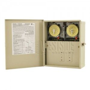 Intermatic T10604R Timer, Pool/Spa/Light Control Panel w/ 240V SPDT Timer & 240V DPST Timer