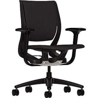 HON HONRW101ONCU10 Purpose Fabric Mid Back Chair with Adjustable Arms, Black/Onyx