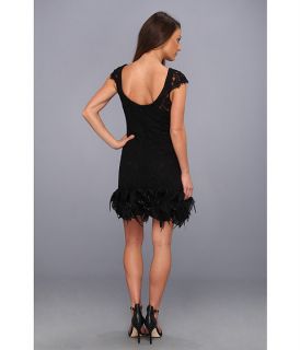 jessica simpson s s lace dress w feather hem black