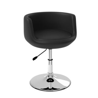 CorLiving Abrosia Black Leatherette Barrel Chair   Shopping