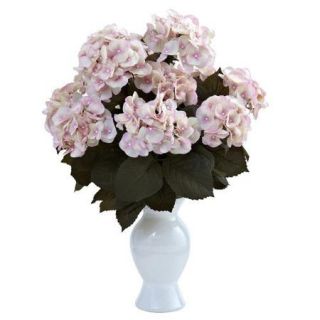 Nearly Natural Hydrangea with White Vase