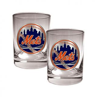 Great American MLB 2 piece Rocks Glass Set   Chicago White Sox   New York Mets   7786780
