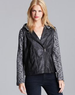 Jack by BB DAKOTA Jacket   Faux Leather & French Terry Hooded