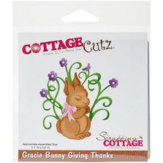 CottageCutz Die, Gracie Bunny Giving Thanks, 3.1" x 3.2"