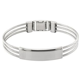 Stainless Steel Cable Gents Triple Band Bracelet