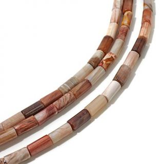 Jay King Petrified Wood 3 Strand Sterling Silver Necklace   8044969
