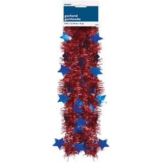 9' Fourth of July Tinsel Garland