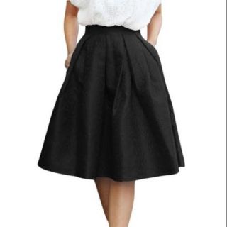 Allegra K Women's OL A line Midi Skirts Black (Size XL / 16)