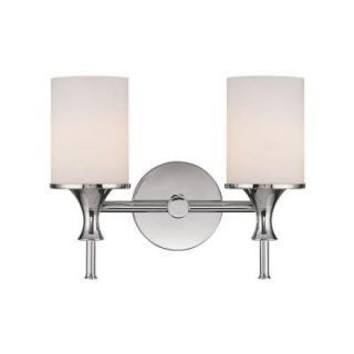 Filament Design 2 Light Polished Nickel Vanity Light with Soft White Glass CLI CPT203394849