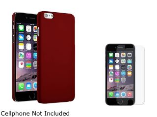 Insten Red Snap in TPU Rubber Coated Case Cover + Anti Glare Matte Screen Protector for Apple iPhone 6 Plus 5.51985042