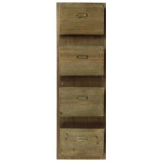 Wooden Wall Mount Mail Organizer 4 Tiers with 4 Card Holders Stained