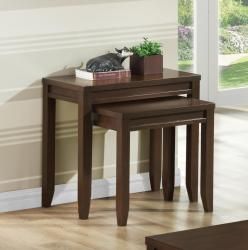 New Jersey 2 piece Brown Wood Modern Nesting Table Set  