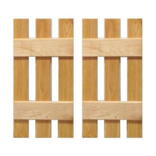 Design Craft MIllworks 15 in. x 31 in. Baton Spaced Board and Batten Shutters Pair Natural Cedar 420068