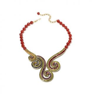 Heidi Daus "Spectacular Swirl" Beaded Crystal Accented Drop Necklace   7900179