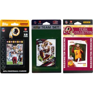 C and I Collectables REDSKINS3TS NFL Washington Redskins 3 Different Licensed Trading Card Team Sets
