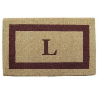 Creative Accents Single Picture Frame Brown 22 in. x 36 in. HeavyDuty Coir Monogrammed L Door Mat 02023L