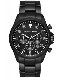 Michael Kors Mens Chronograph Gage Black Ion Plated Stainless Steel