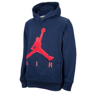Jordan Chenille Jumpy Air Pull Over Hoodie   Boys Grade School   Basketball   Clothing   Midnight Navy/Infrared 23