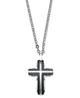 Mens Stainless Steel Necklace, Cross Pendant Necklace