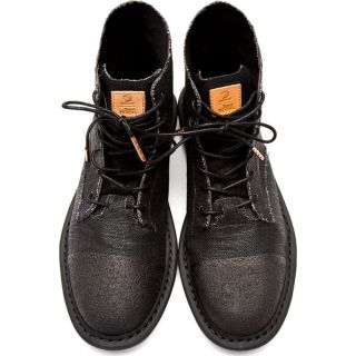 Adidas by Tom Dixon BLACK CANVAS LACE UP BOOTS