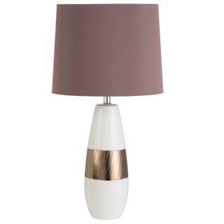 Dainolite Table Lamp Ivory and Scratch Gold/Silver with Hardback
