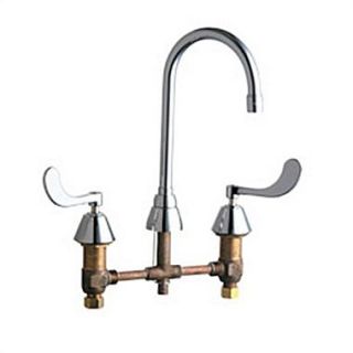 Chicago Faucets Widespread Bathroom Faucet with Double Wrist Blade Handles